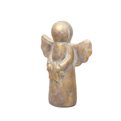Anioł Figurka ceramiczna betonowa Rustykalny Złoty 20cm